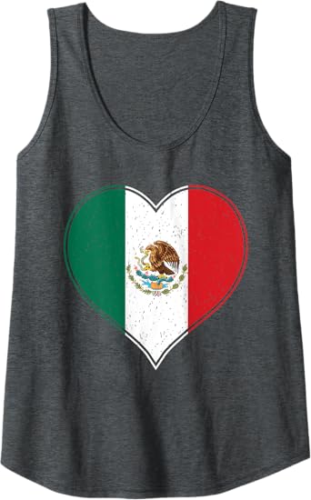 Corazon Mexicano Women Tank Top - Mexico Flag T-Shirt - Mexican Flag Apparel