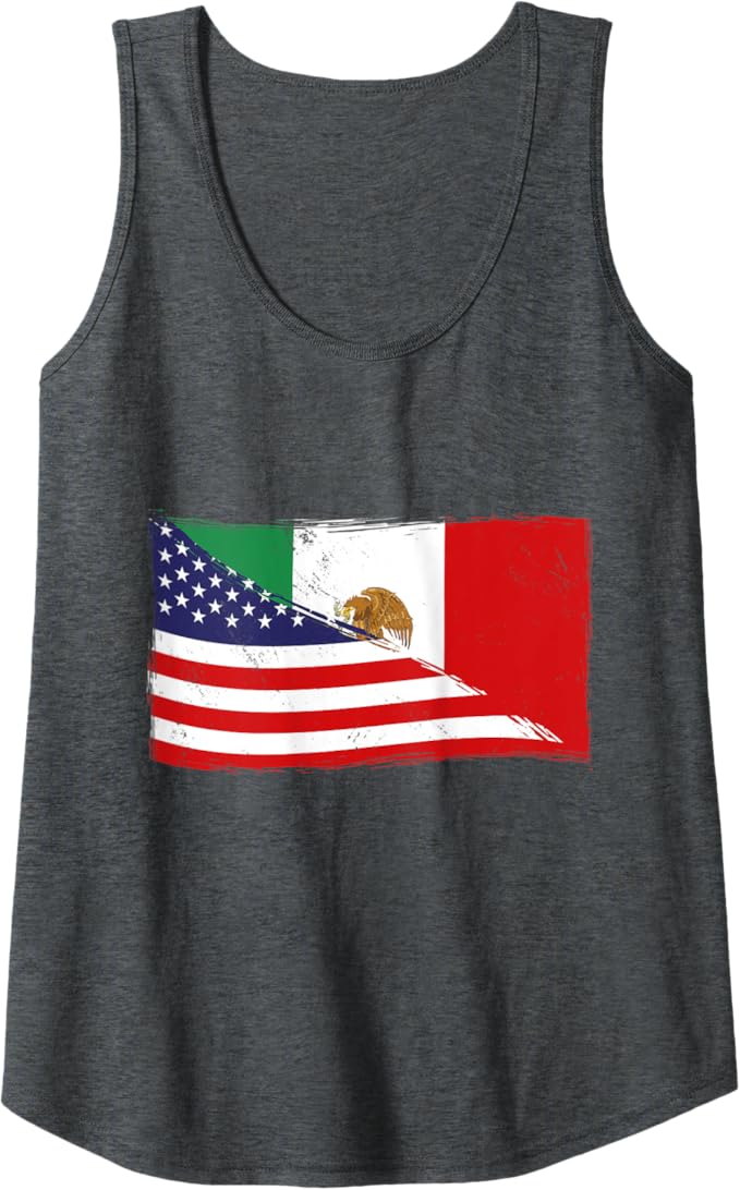 USA Mexico Chicano Women Tank Top | American & Mexican Heritage Flag Design