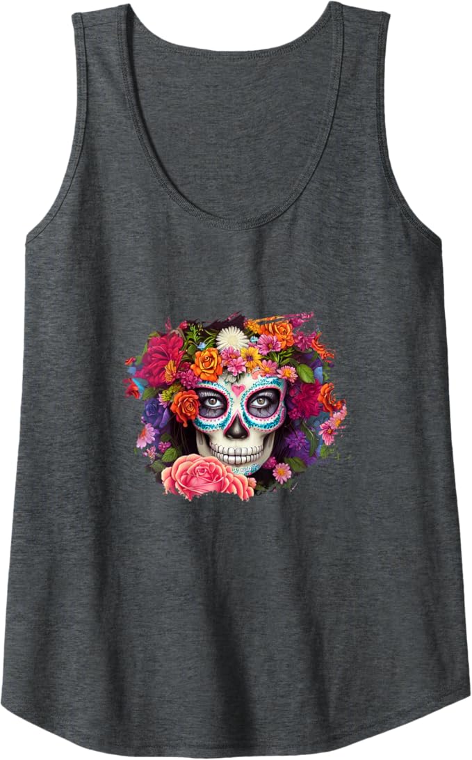 Mexico Day of the Dead Skull Women Tank Top | Dia de los Muertos Apparel