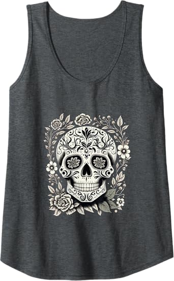 Dia De Los Muertos Sugar Skull Women Tank Top – Mexico Holiday Shirt for Celebration