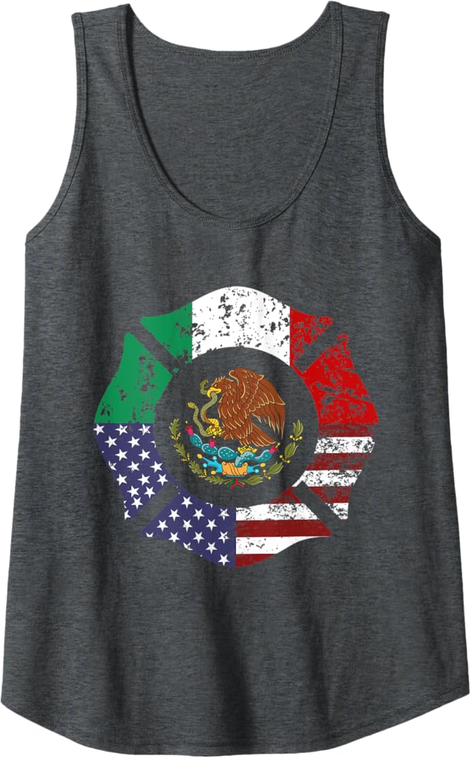 USA American Mexico Mexican Flag Escudo Nacional de México Women Tank Top - Stylish Apparel for Patriotism