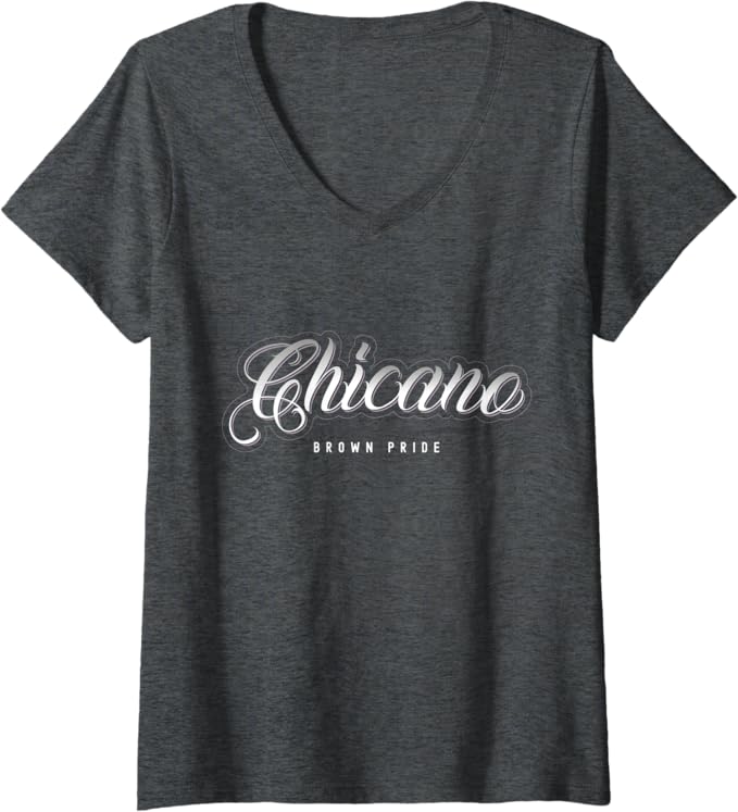 Women's Chicano Brown Pride Mexican Hombre Retro V-Neck T-Shirt - Stylish & Bold Design