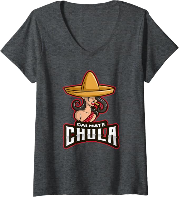 Women's Chicano Vida Vintage Aztec Native American Mexican V-Neck Women T-Shirt
