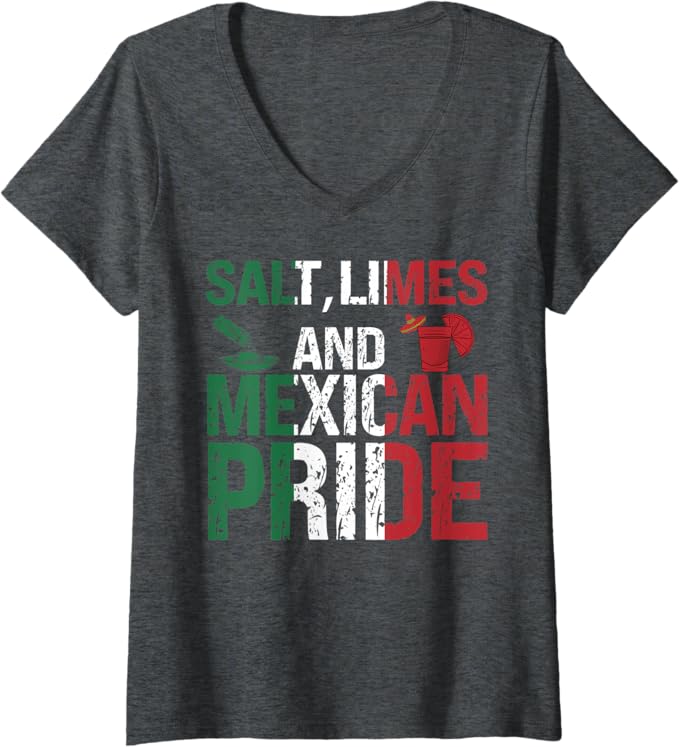Womens Mexican Cinco De Mayo Party - Mexico Flag Pride V-Neck T-Shirt