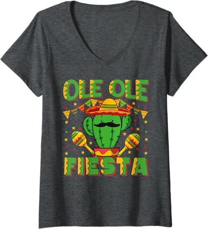 Women's Mexican Cinco de Mayo Ole Ole Fiesta V-Neck T-Shirt – Perfect Party Shirt