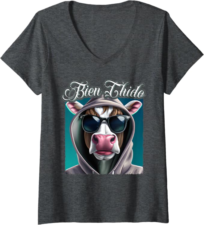 Women's Bien Chido Funny Latino Mexican Slang Chicano Quote V-Neck Women T-Shirt