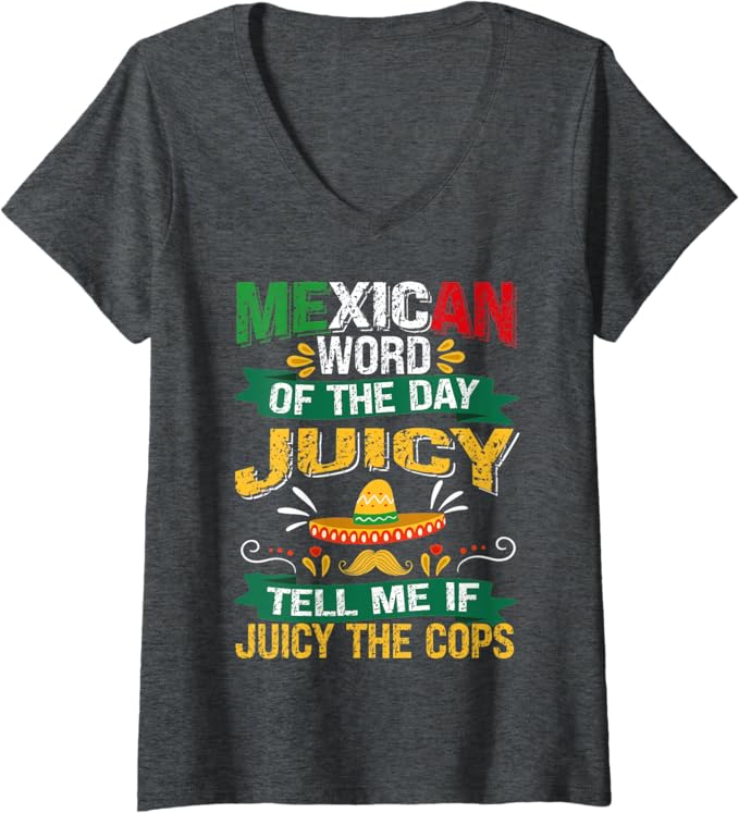 Womens Mexican Cinco De Mayo Party V-Neck T-Shirt