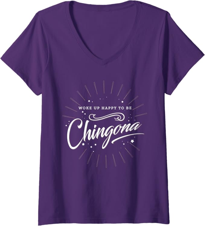Chingona Mujer V-Neck Women T-Shirt – Mexican Pride & Empowerment Shirt