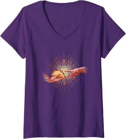 Funny Women's Taco Creation V-Neck T-Shirt | Mexican Chicano Art Design