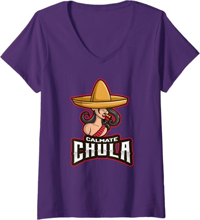 Women's Chicano Vida Vintage Aztec Native American Mexican V-Neck Women T-Shirt