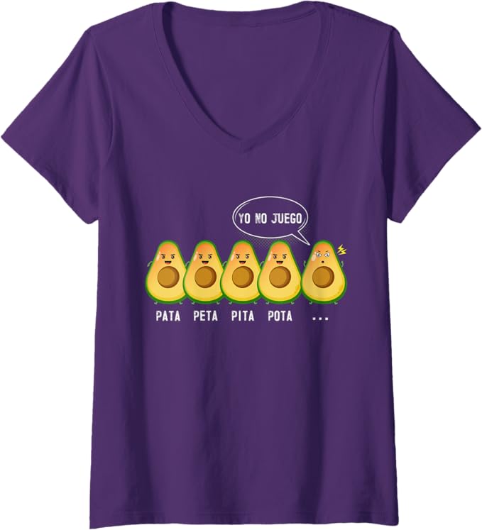 Women's Pata Peta Pita Pota Yo No Juego Funny Mexican Latino Quote V-Neck Women T-Shirt