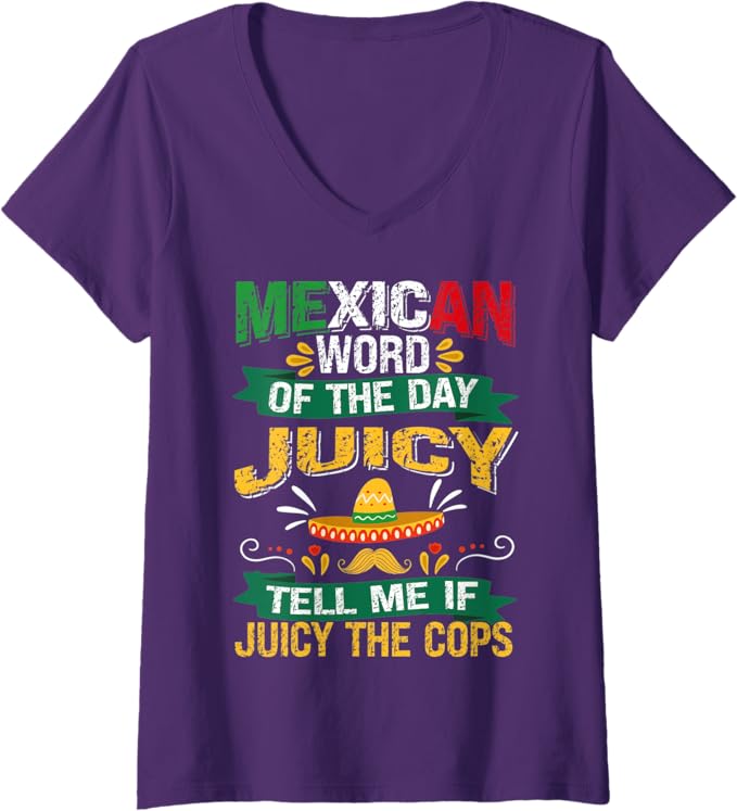 Womens Mexican Cinco De Mayo Party V-Neck T-Shirt
