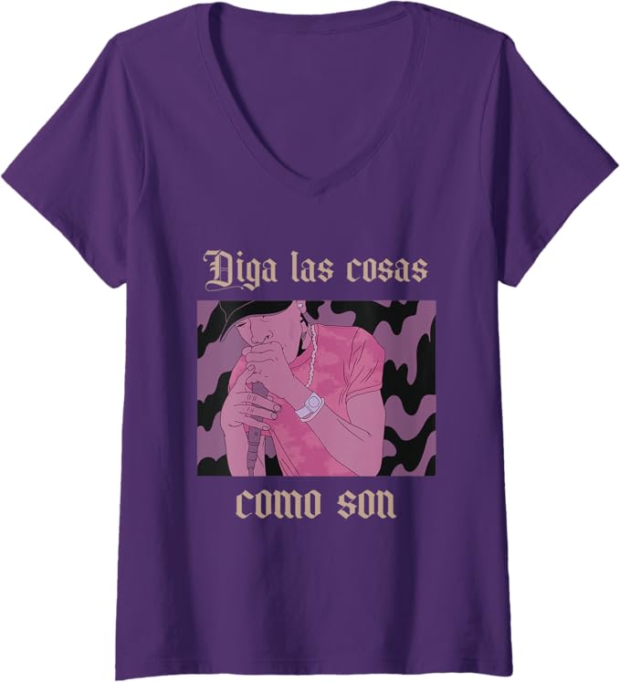 Women's Diga Las Cosas Como Son Latino Chicano Hip Hop V-Neck Women T-Shirt