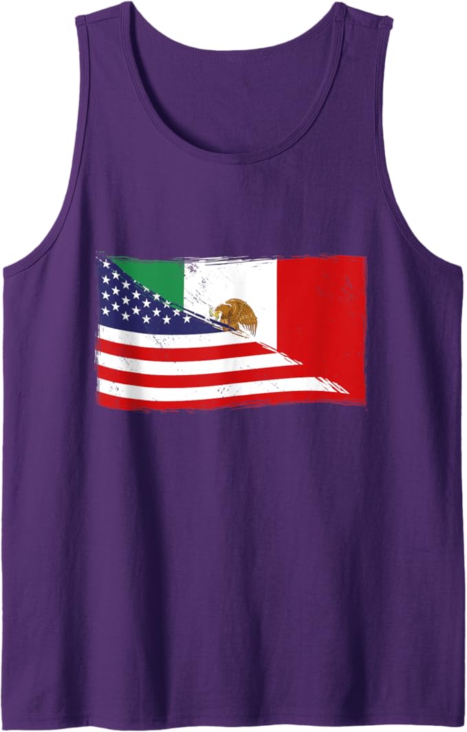USA Mexico Chicano Men Tank Top | American & Mexican Heritage Flag Design