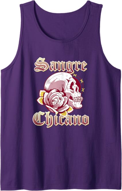Vintage Retro Mexican Skull Tank Top for Men - Sangre Chicano Design