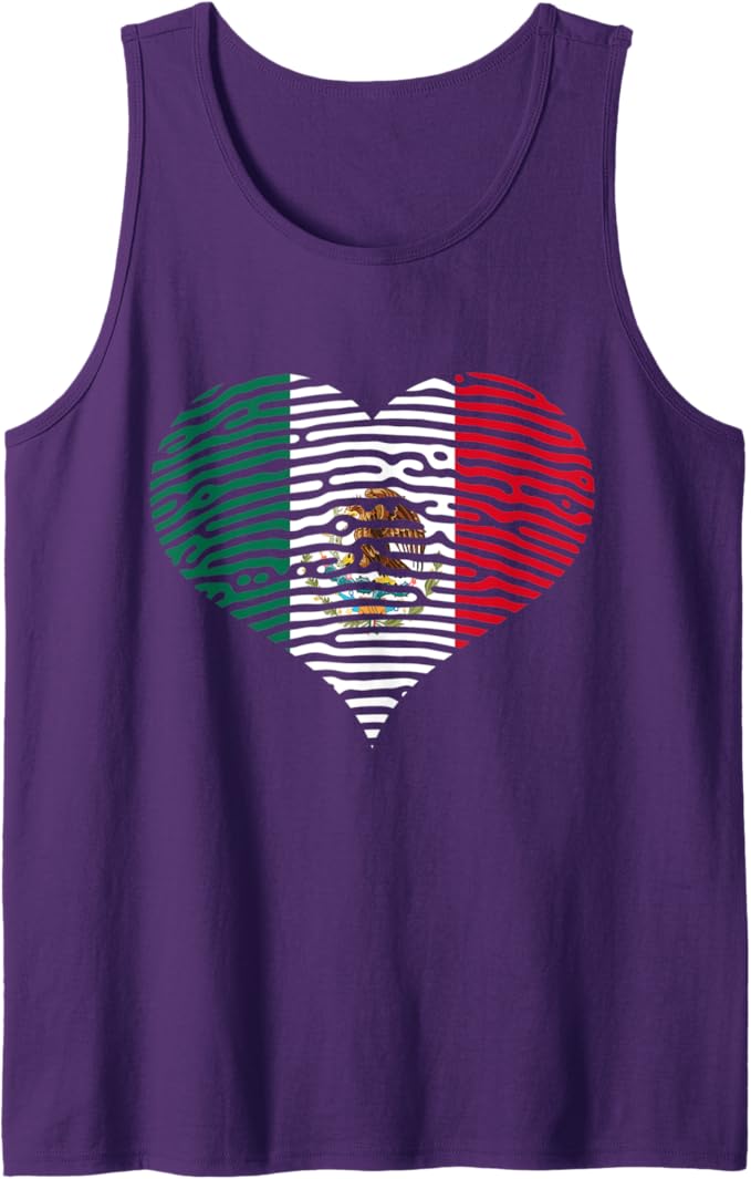 DNA Mexican Bandera Heart Men Tank Top - Mexican Flag Design Shirt