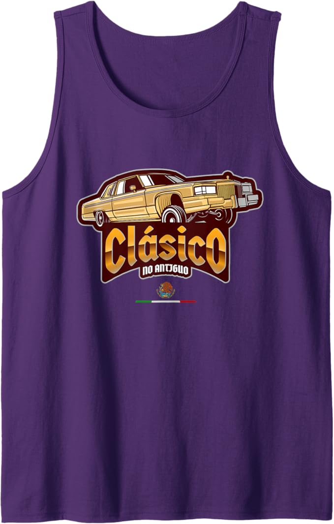 Clásico No Antiguo Lowrider Mexican Chicano Hombre Men Tank Top: Vintage Style, Chicano Culture