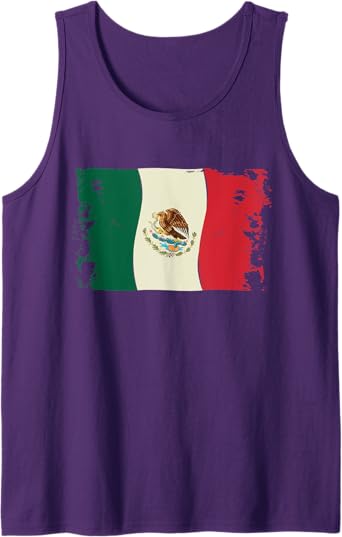 Vintage Mexico Flag Men Tank Top | Bandera Mexicana Camiseta | Retro Mexican Apparel