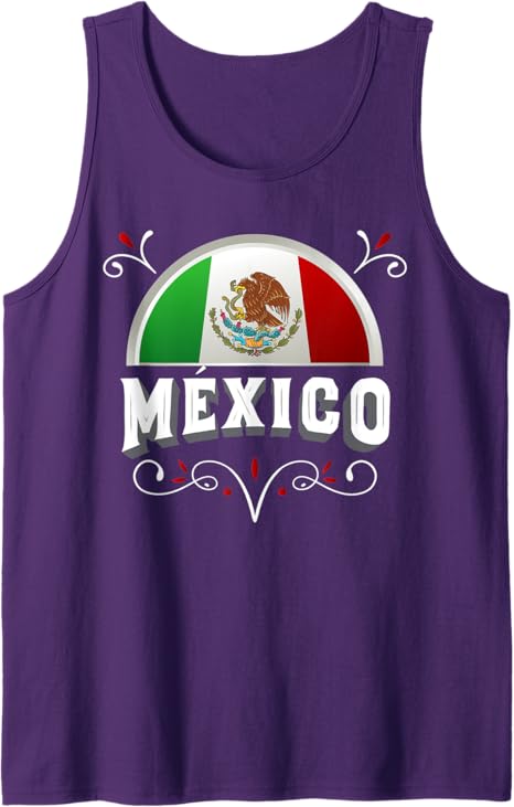 Mexico Flag Men Tank Top with Mexico Lettering – Mexican Bandera Design