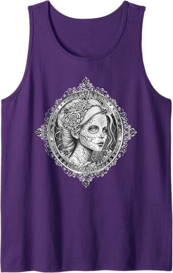 Dia De Los Muertos Calaveras Catrina Men Tank Top – Mexican Skeleton Shirt for Day of the Dead Celebration