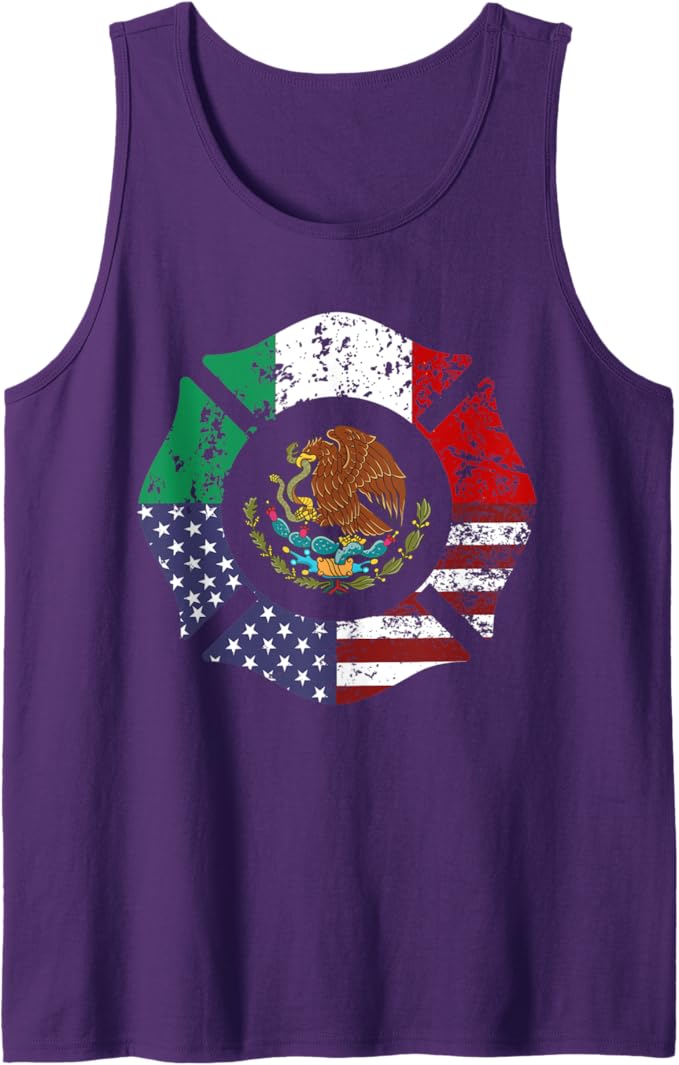 USA American Mexico Mexican Flag Escudo Nacional de México Men Tank Top - Stylish Apparel for Patriotism