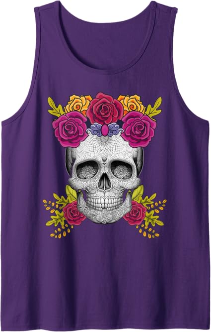 Mexican Day of the Dead Sugar Skull Men Tank Top | Dia de los Muertos Apparel
