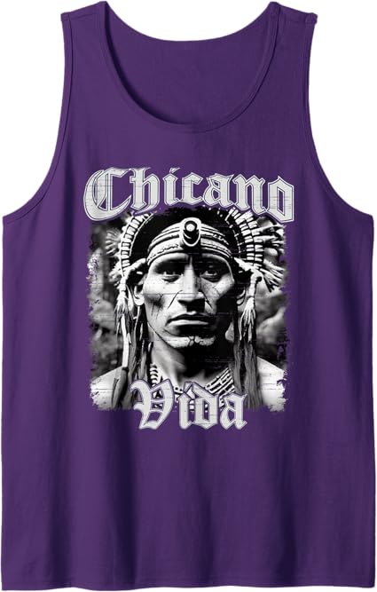 Chicano Vida Vintage Aztec Mexican Men Tank Top - Native American-Inspired Apparel