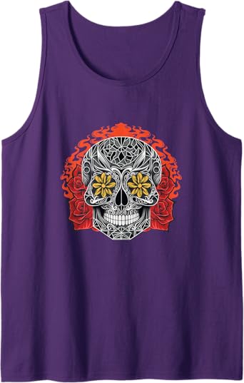 Day of the Dead Sugar Skull Calaveras Men Tank Top | Mexico Holiday Apparel