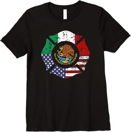 USA American Mexico Mexican Flag Escudo Nacional de México Premium Women T-Shirt - Patriotic Tee for Americans & Mexicans