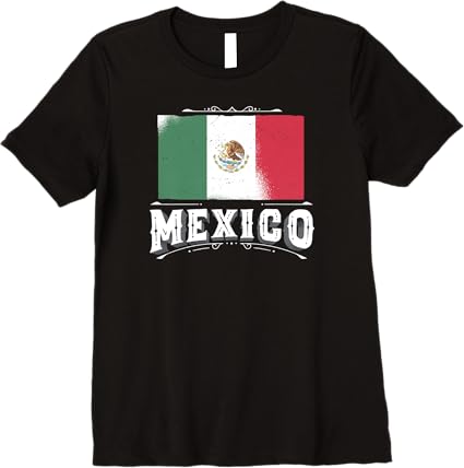 Premium Mexican Flag Women T-Shirt with "Mexico" Lettering – Bandera Mexicana Design