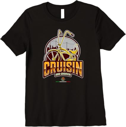 Chicano Lowrider Bike Mexican Premium Women T-Shirt - Cruisin' & Groovin' Design