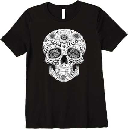 Premium Mexican Skull Art Women T-Shirt | Día de los Muertos Inspired Design