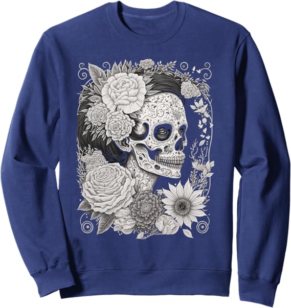 Dia De Los Muertos Catrina Sugar Skull Calaveras Mexico Sweatshirt