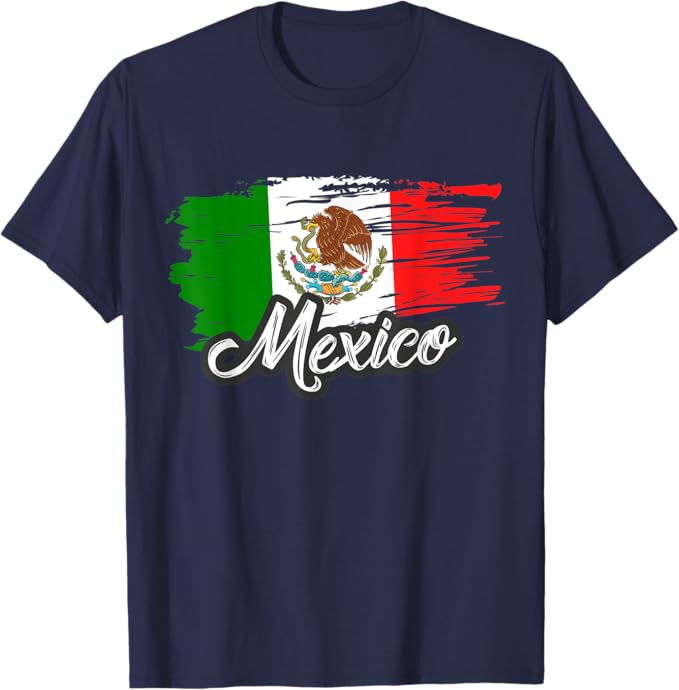 Vintage Mexican Flag Men T-Shirt - Retro Bandera Mexicana Design