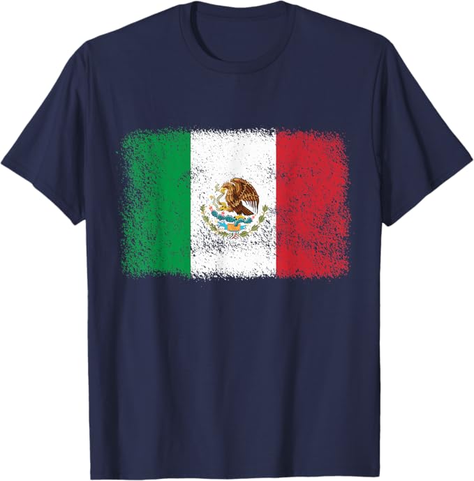Retro Mexico Flag Men T-Shirt - Mexican Bandera Pride Camiseta