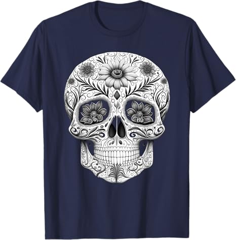 Dia De Los Muertos Mexican Skull Art Men T-Shirt – Halloween & Day of the Dead Apparel
