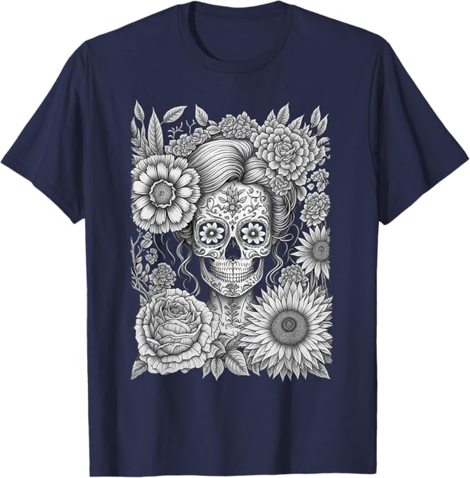 Creepy Calaveras Catrina Men T-Shirt - Mexican Day of the Dead Holiday Shirt