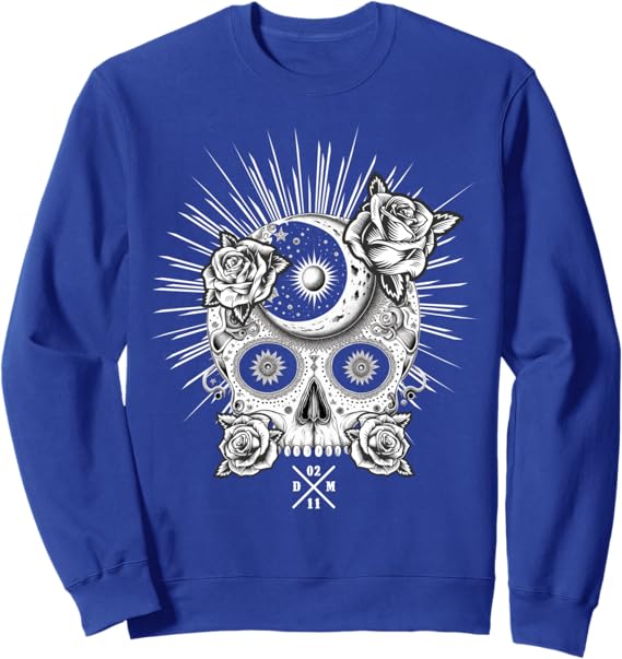 Mexican Sugar Skull Sweatshirt for Dia De Los Muertos - Occult Design