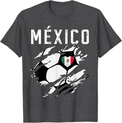 Mexico Retro Vintage Soccer Men T-Shirt with Mexican Flag Heart - Perfect for Fans
