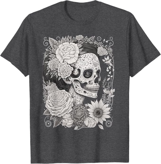 Catrina Sugar Skull Dia de los Muertos Men T-Shirt – Mexican Calaveras Design