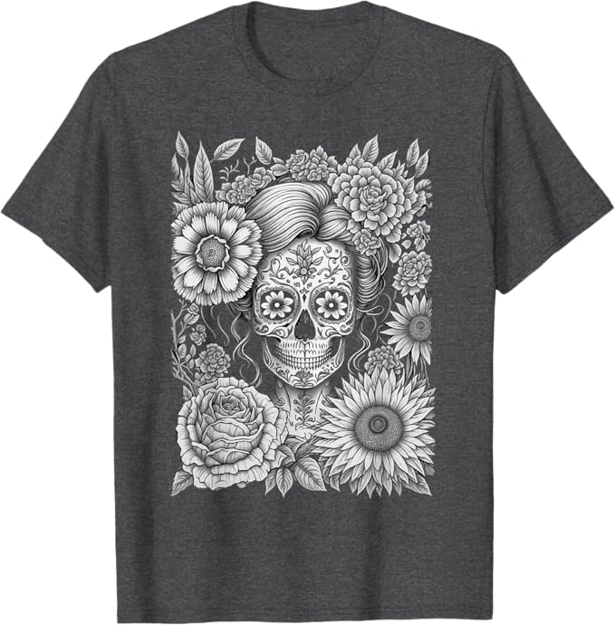 Creepy Calaveras Catrina Men T-Shirt - Mexican Day of the Dead Holiday Shirt