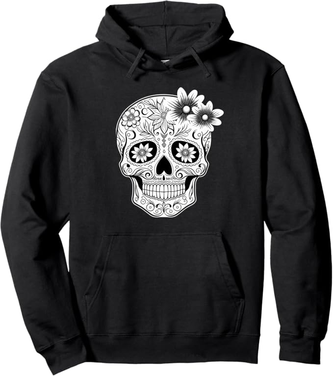 Día De Los Muertos Pullover Hoodie - Mexican Skull Calaveras Design
