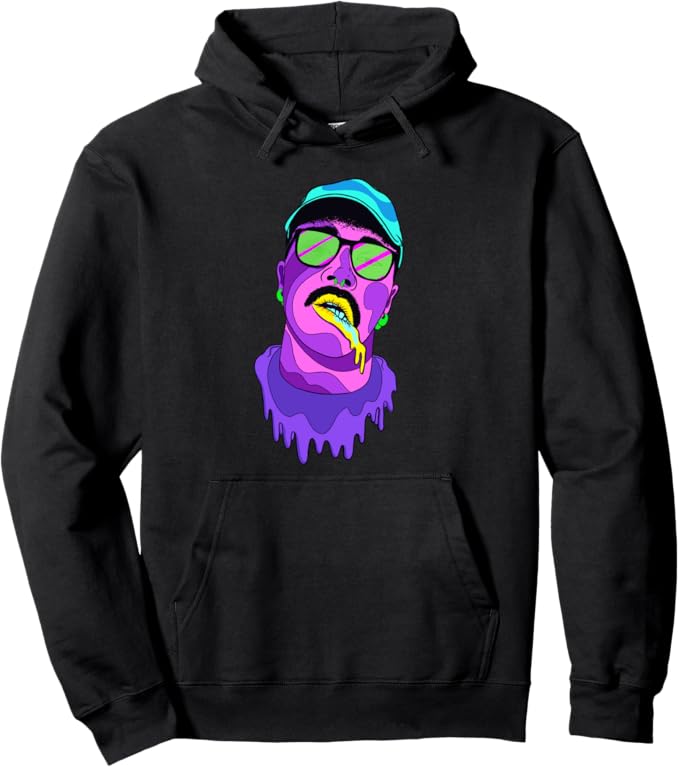 80s Vintage Colorful Chicano Mexicano Vaporwave Aesthetics Pullover Hoodie