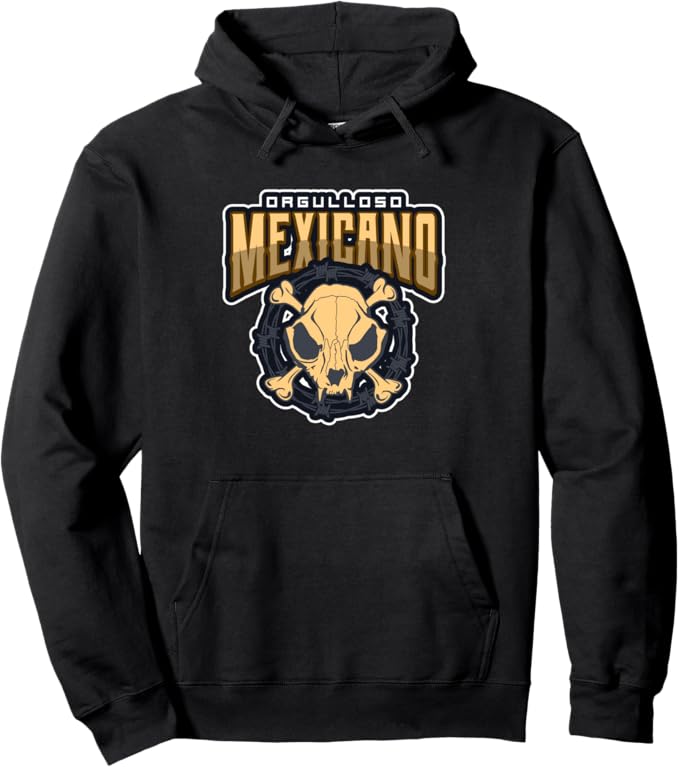 Orgulloso Mexicano Skull Pullover Hoodie - Mexican Chicano Design