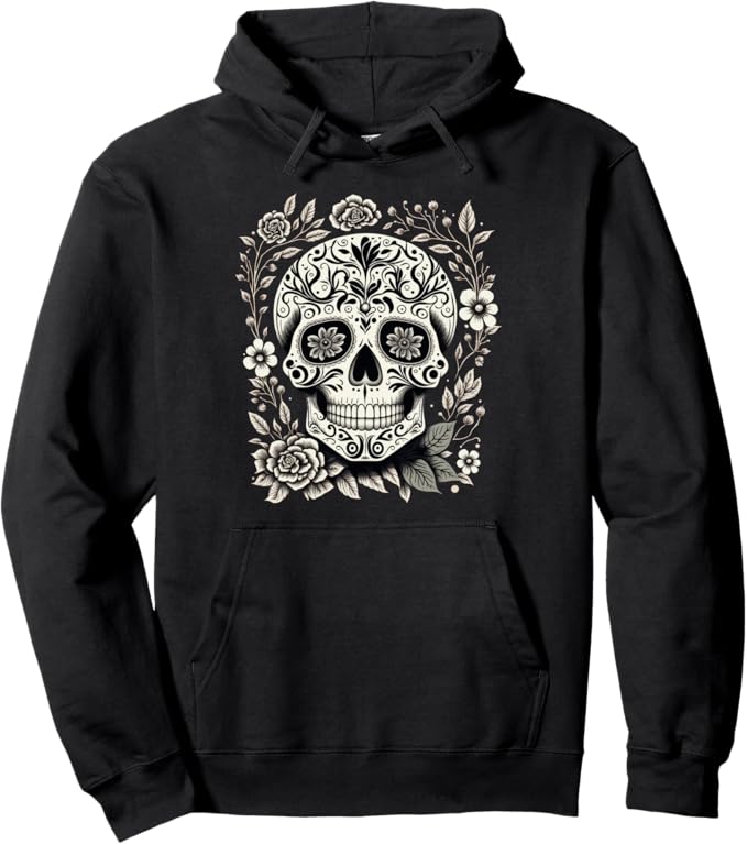 Mexico Holiday Dia De Los Muertos Sugar Skull Pullover Hoodie – Celebrate Mexican Heritage and Culture