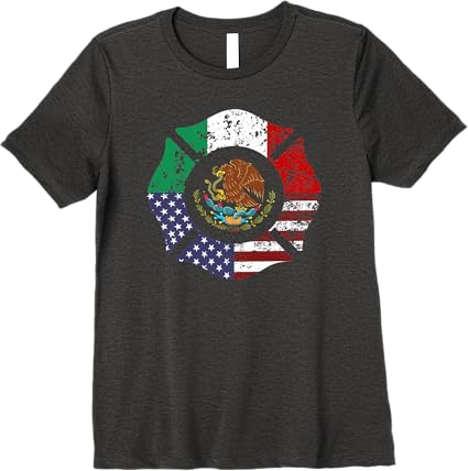 USA American Mexico Mexican Flag Escudo Nacional de México Premium Women T-Shirt - Patriotic Tee for Americans & Mexicans