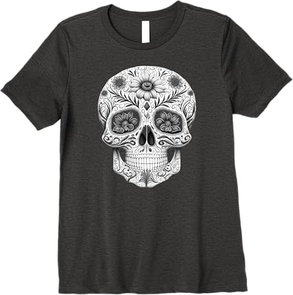 Premium Mexican Skull Art Women T-Shirt | Día de los Muertos Inspired Design