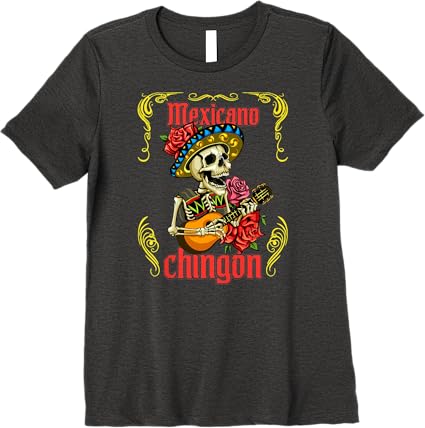 Mexicano Chingon Mariachi Skull Día de los Muertos Premium Women T-Shirt – Stylish Day of the Dead Shirt