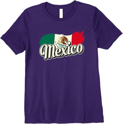 Premium Mexican Flag Women T-Shirt with Mexico Lettering – Mexico Bandera Design