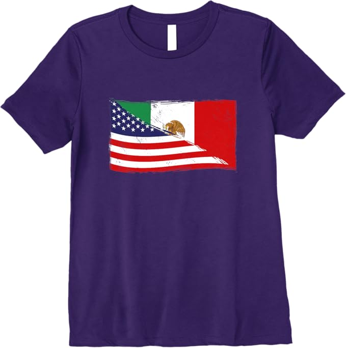 American and Mexican Heritage Flag Women T-Shirt - Premium USA Mexico Chicano Design
